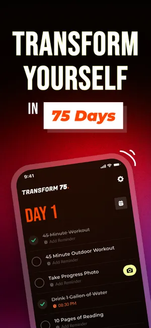Transform 75 App Interface